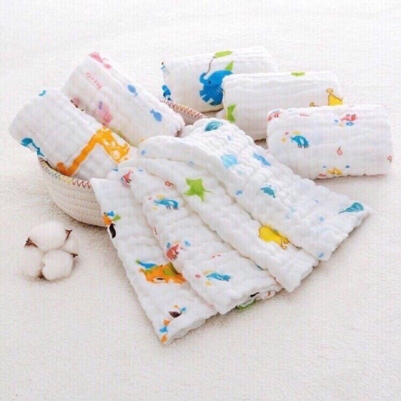 SET 5 KHĂN MẶT, KHĂN SỮA 6 LỚP CHO BÉ
