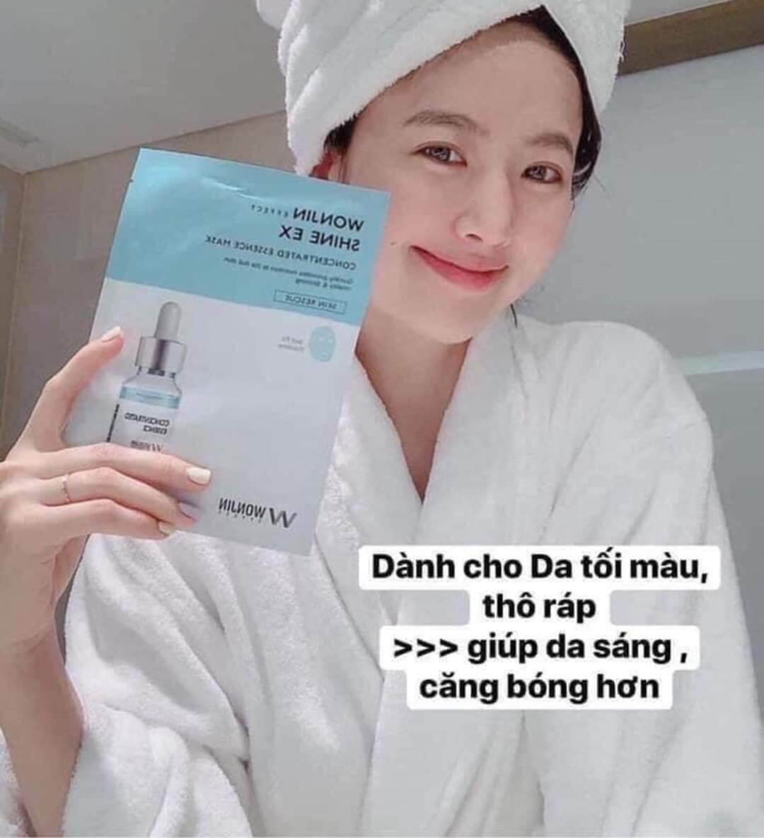 ( Hộp 10 miếng tặng 1) Mặt Nạ WONJIN SHINE EX căng bóng siêu cấp ẩm cho da