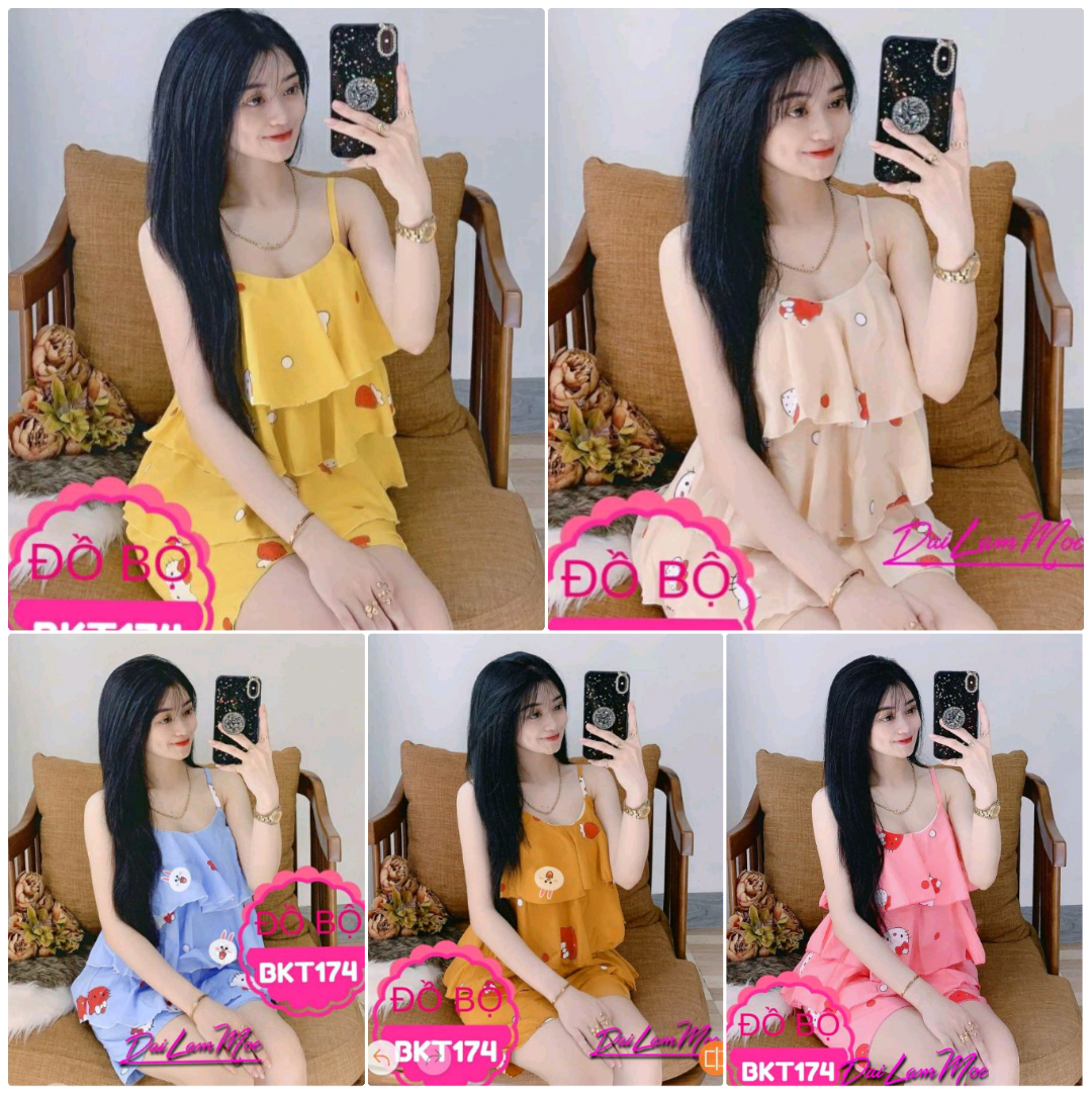 [Voucher Freeship 49k]Đồ bộ mặc nhà kate lụa nữ dễ thương giá rẻ - M18