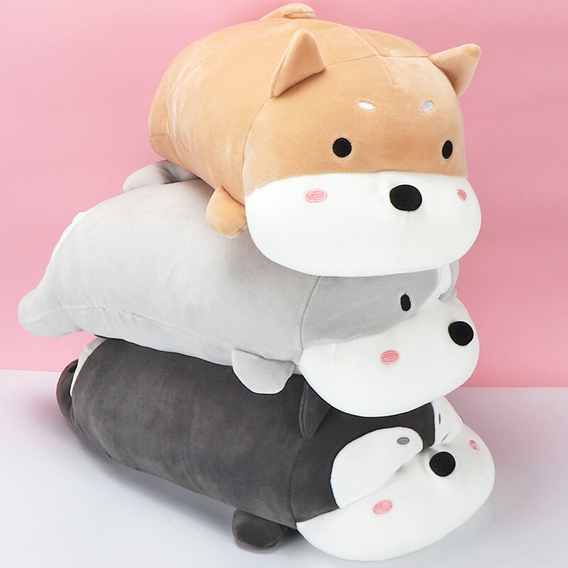 MINISO Fun Lying Posture Dog Doll Miniso Cute Plush Sleeping Super Soft Throw Pillow Doll Toy