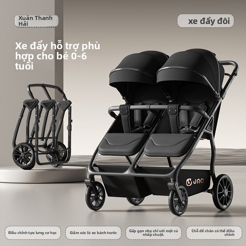 WEIJIA | Xe Đẩy Đôi Nhẹ, Gập Được, Có Điểm Nhìn Cao