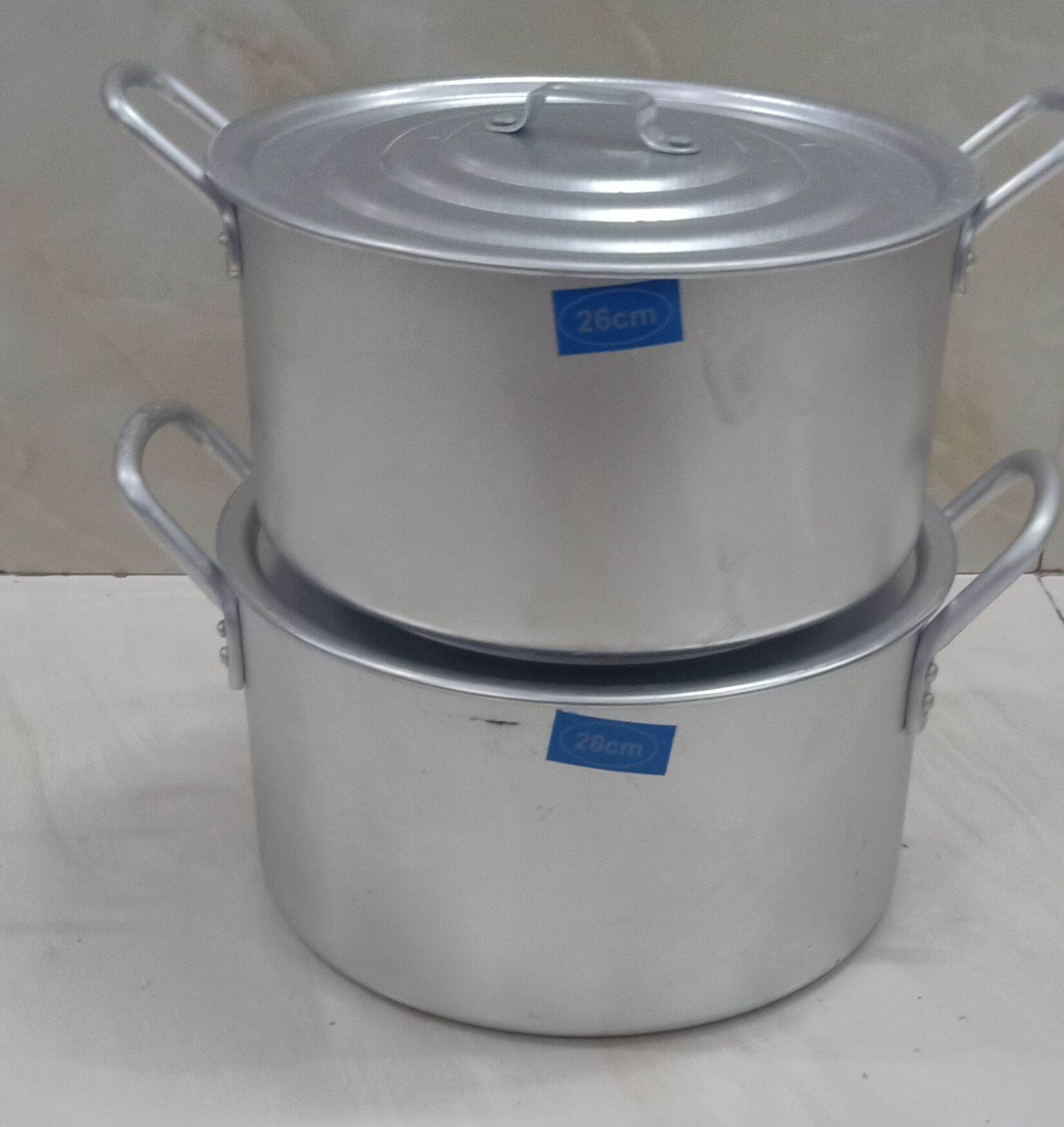 NỒI NHÔM, BỘ 2 NỒI NHÔM CAO CẤP ĐƯỜNG KÍNH MIỆNG 26CM+ 28CM LOẠI DẦY