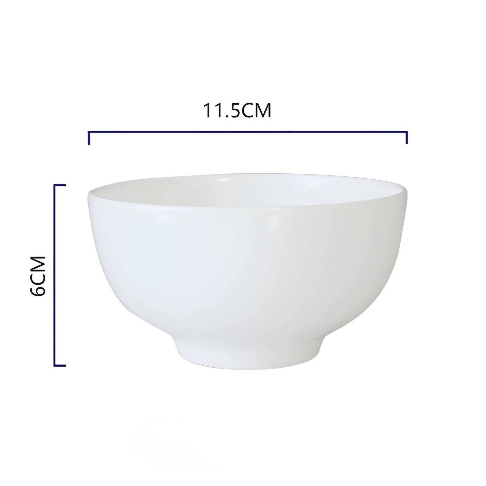 SET 10 chén ăn cơm bằng gốm sứ màu trắng.