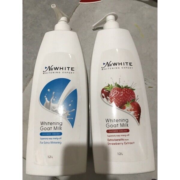 Sữa tắm Nuwhite 1.2L dâu, sữa