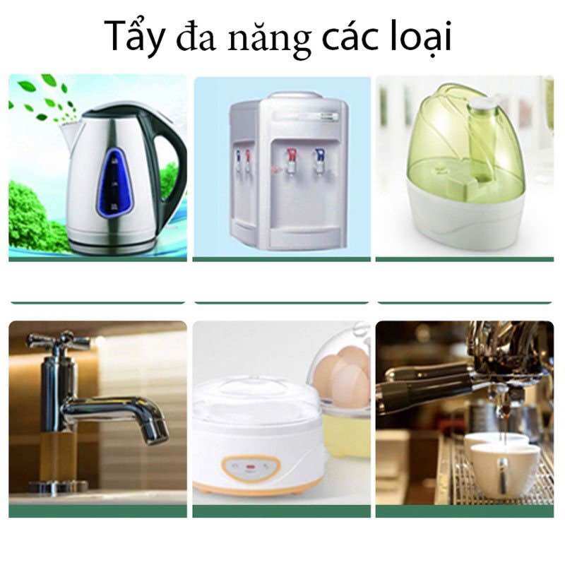 Combo 10 gói tẩy cặn ấm siêu tốc ,cốc chén bình nước siêu sạch G05