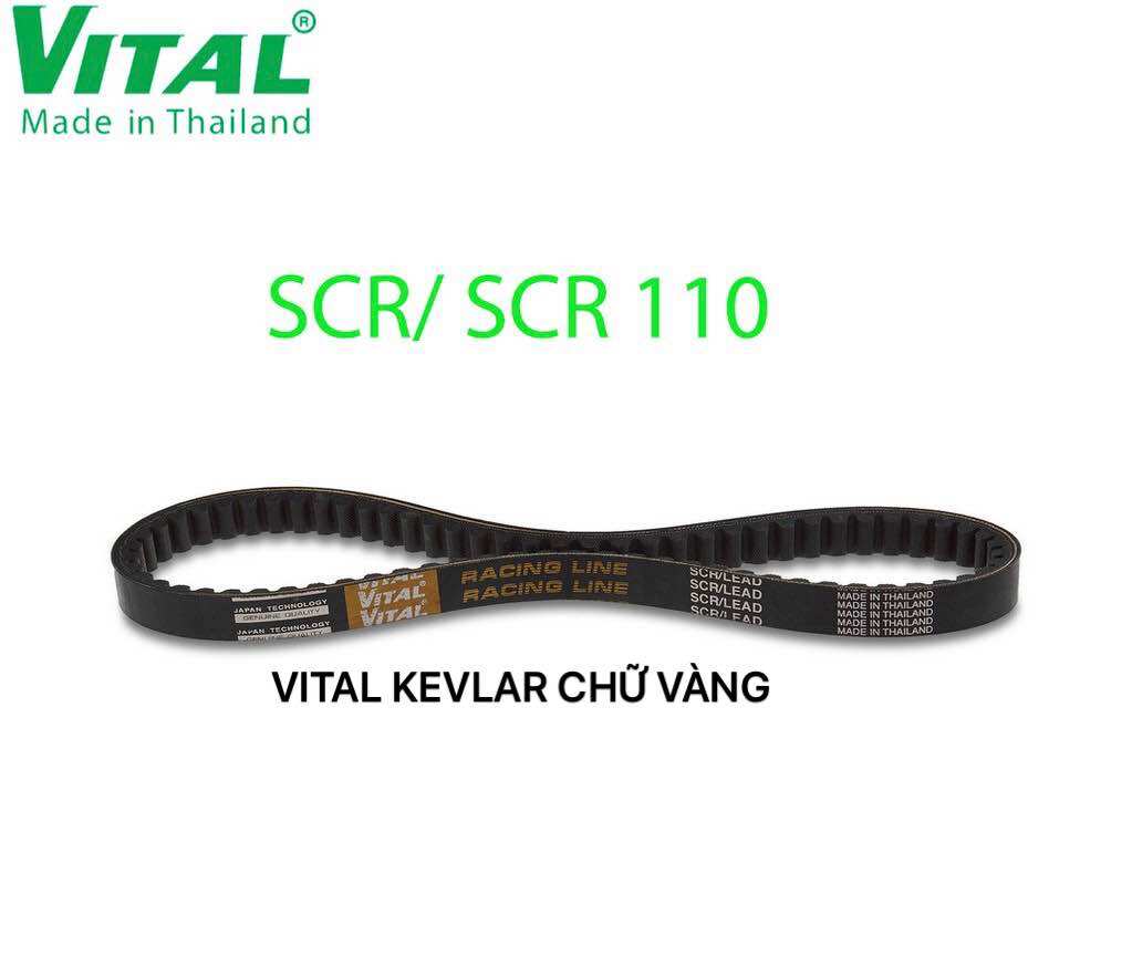 Dây curoa xe lead 110, scr 110 - day đai vital kevlar dây chữ vàng chính hãng, thái lan cu roa