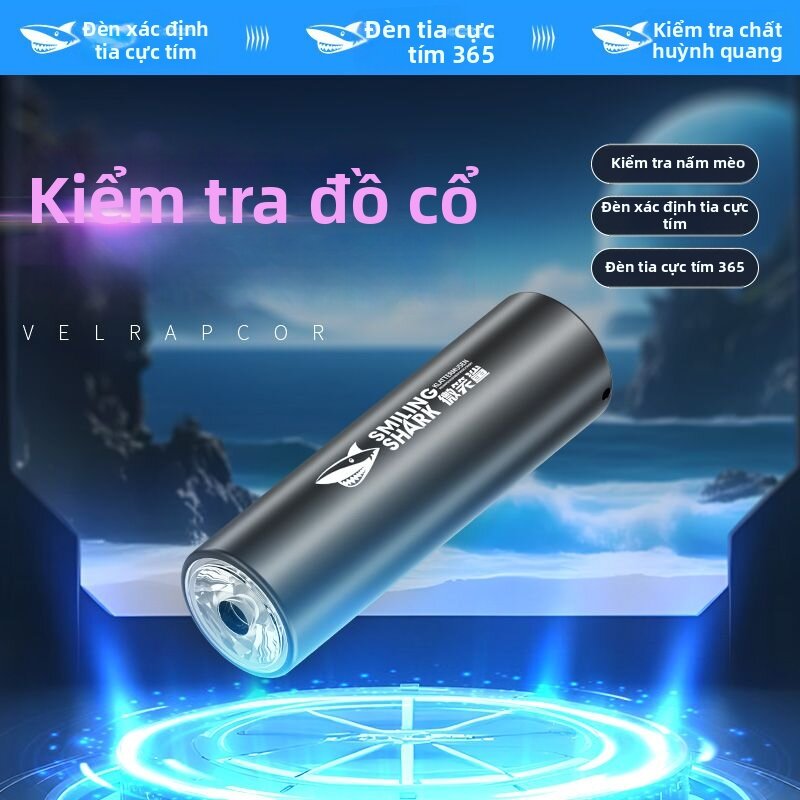 SMILING SHARK | Đèn Pin Phát Hiện UV 365nm Sạc Điện Dùng Để Kiểm Tra Vi Nấm Trên Mèo Và Kiểm Tra Tiền Mệnh Giá