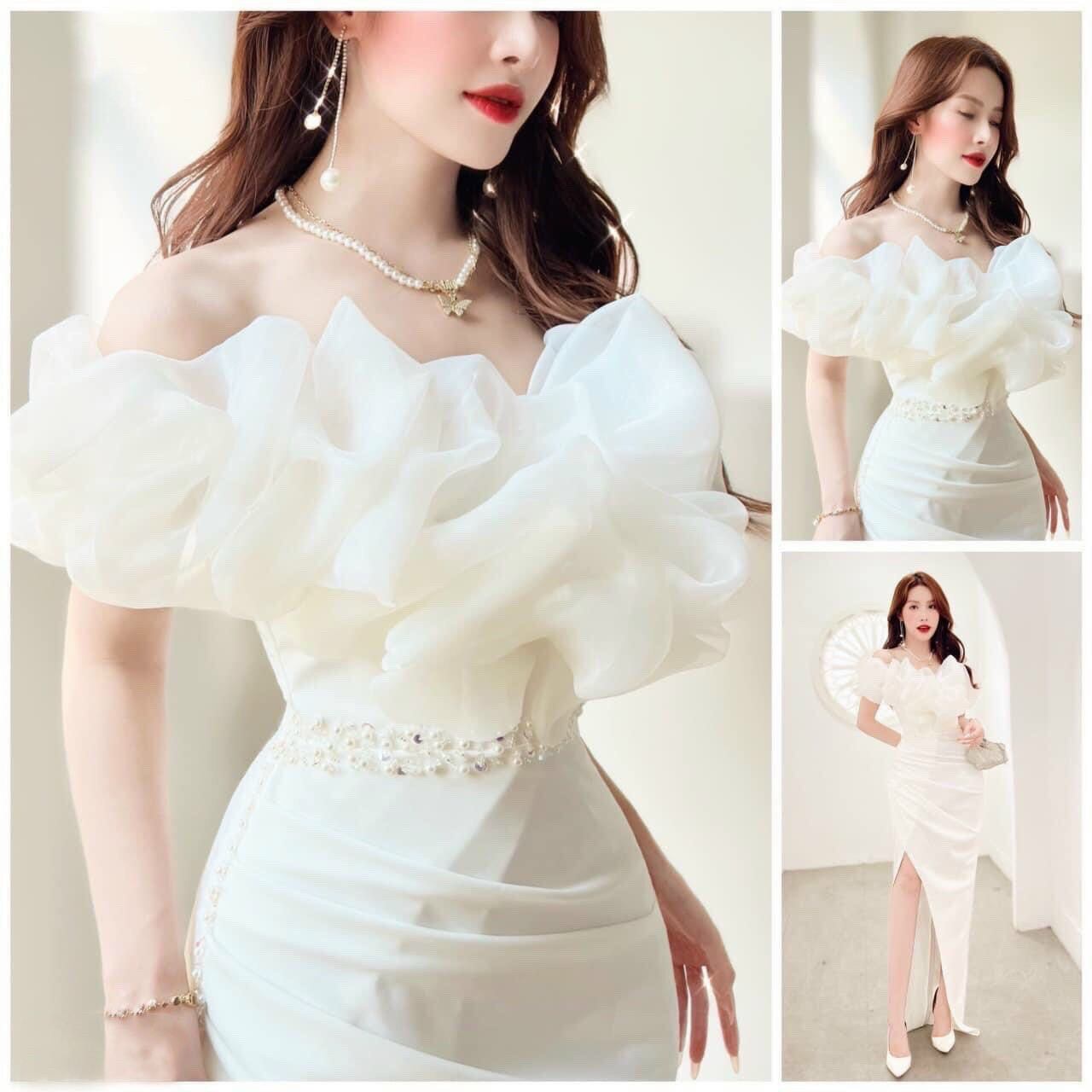 ĐẦM BODY BẸT VAI PHỒNG NGỰC KẾT ĐÁ EO