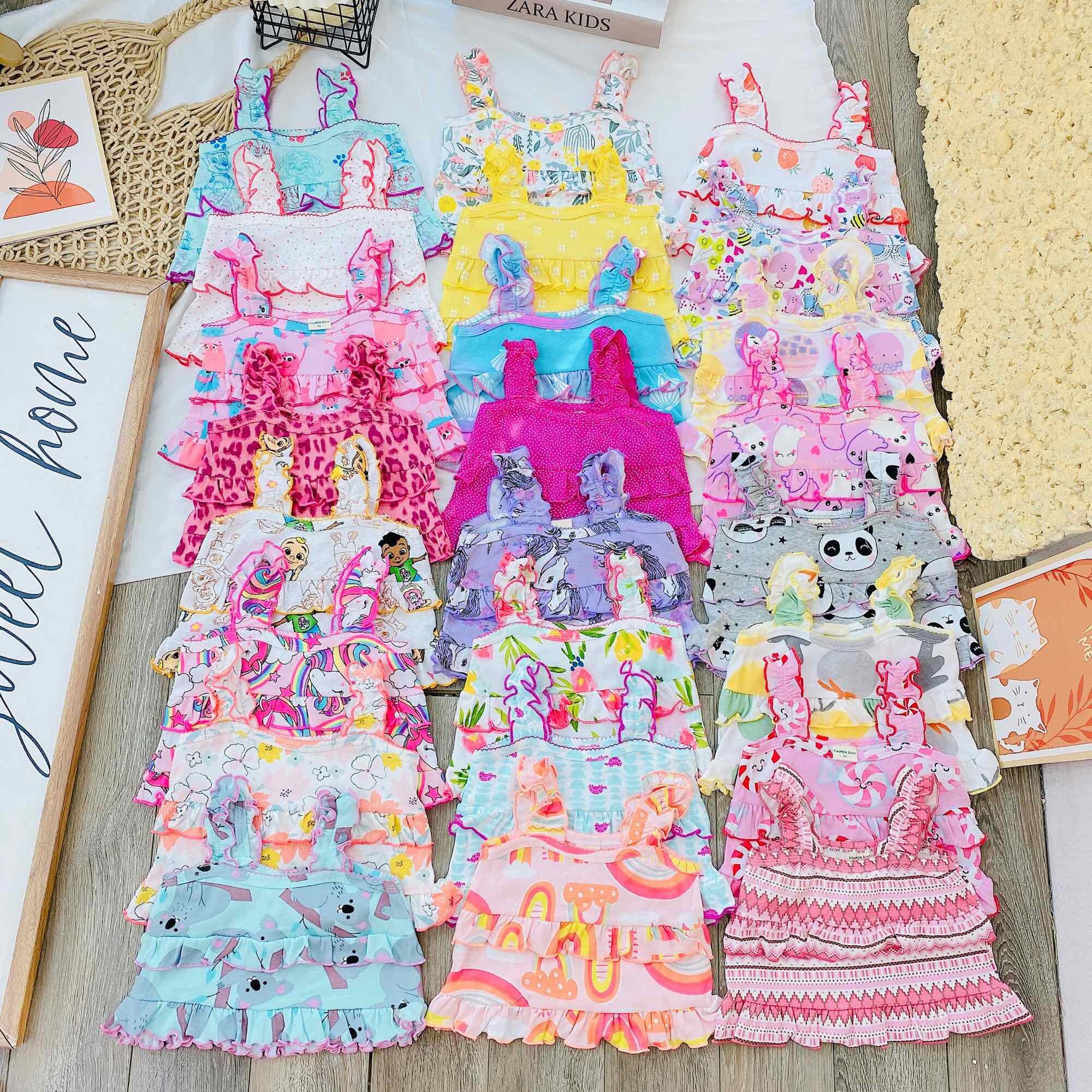 Set bộ 2 dây bèo quần loe cho bé gái 5-18kg