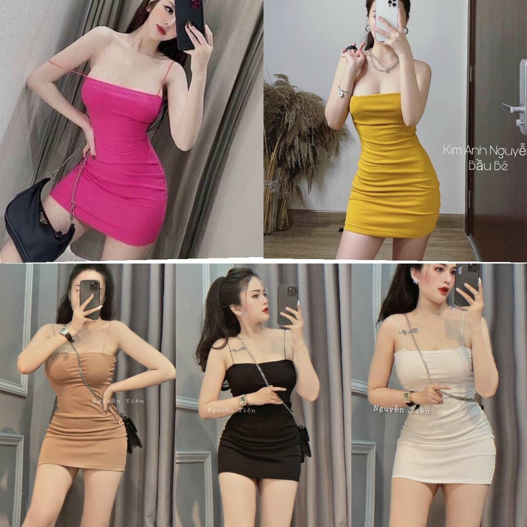 Đầm 2 Dây Bún Ôm Body