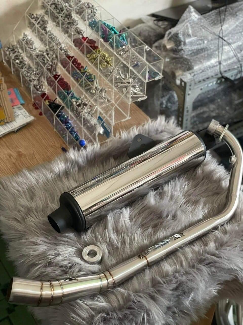 Pô cbr redleo & cổ inox 304 gắn winner-sonic-raider-satria-ex150-155