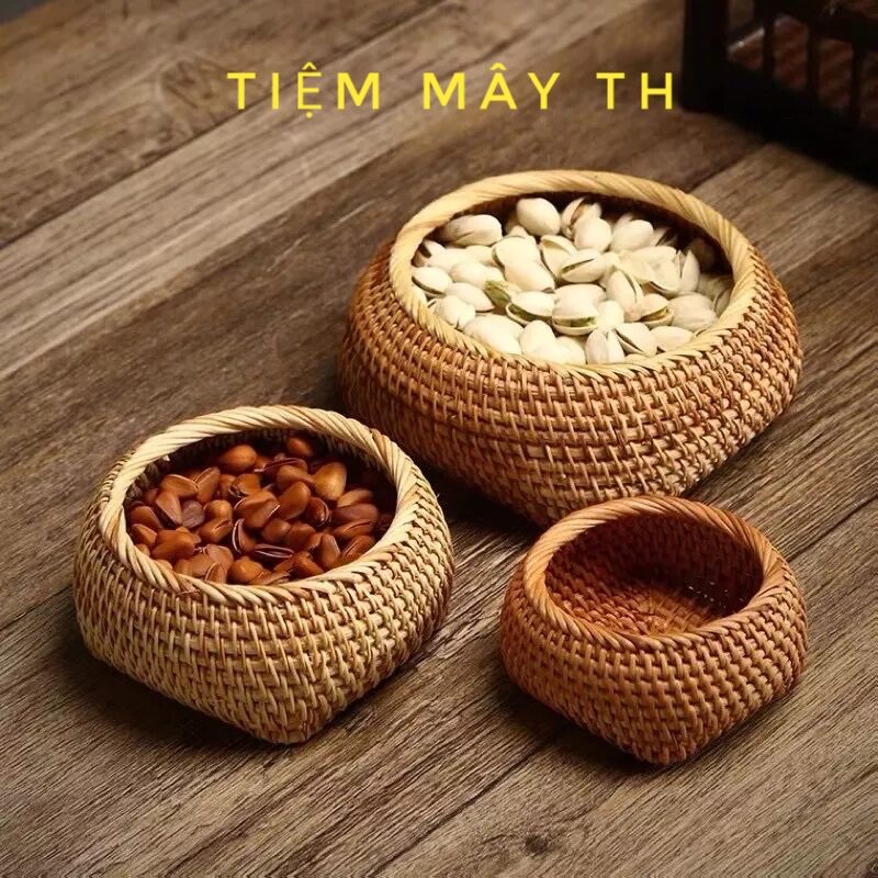 Hũ mây tiệm mây th, giỏ mây đựng đồ, đựng bánh kẹo