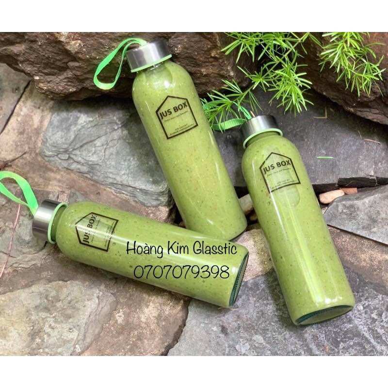 CHAI THUỶ TINH 500ml nắp dây dù