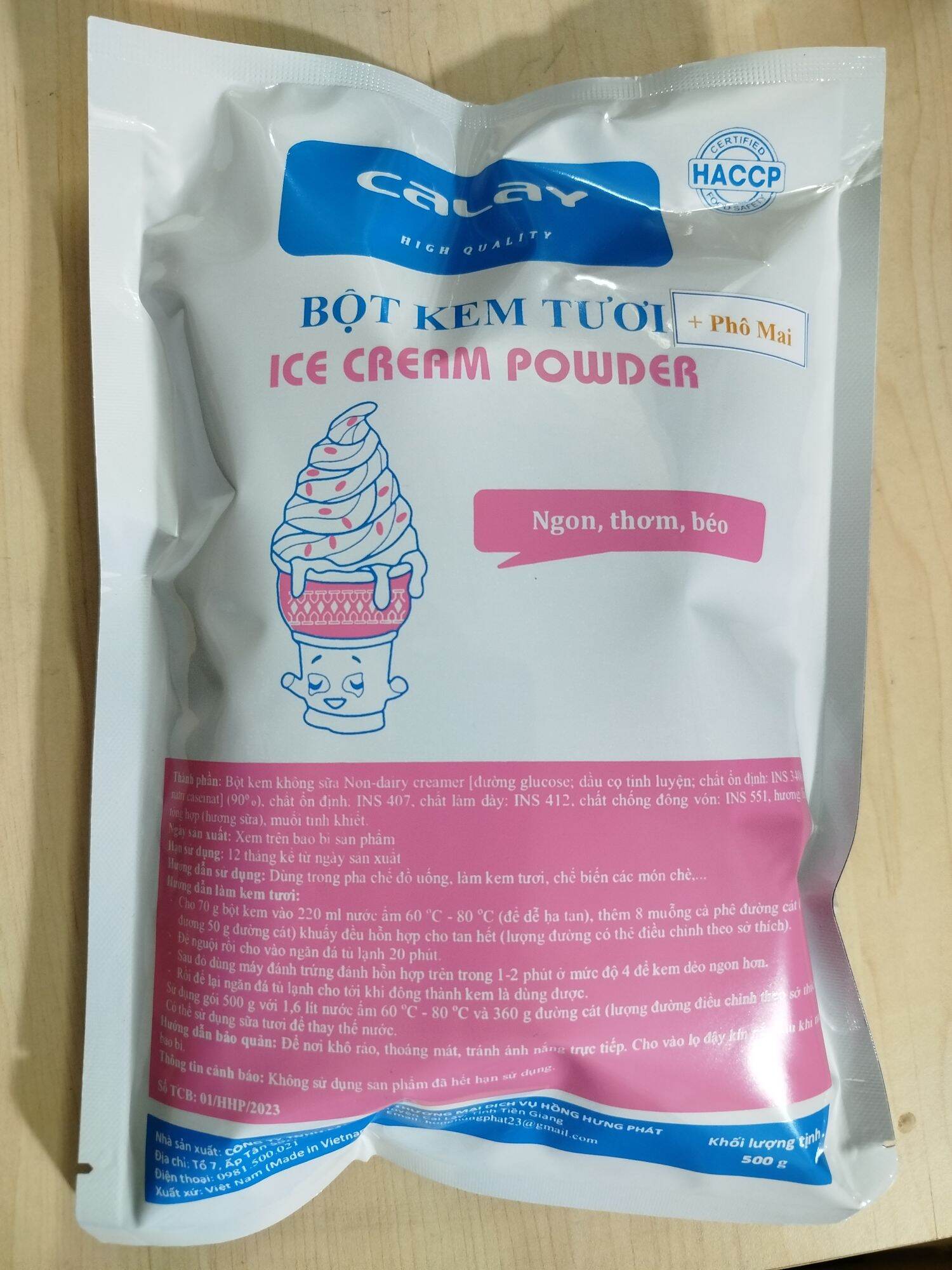 Bột làm kem vị phô mai vàng 500g - whipping cream trà sữa, kem tươi, kem viên vị phô mai vàng. Ngon, thơm, béo, rẻ, dễ làm tại nhà
