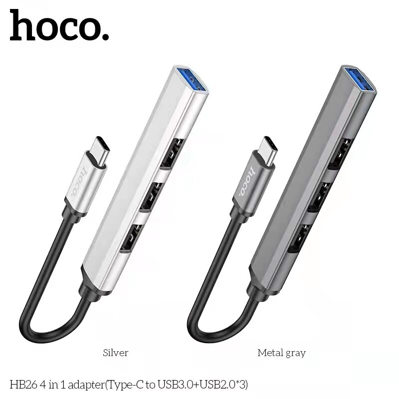 Hub chuyển Type c sang usb 4in1 hoco HB26 2.0 3.0