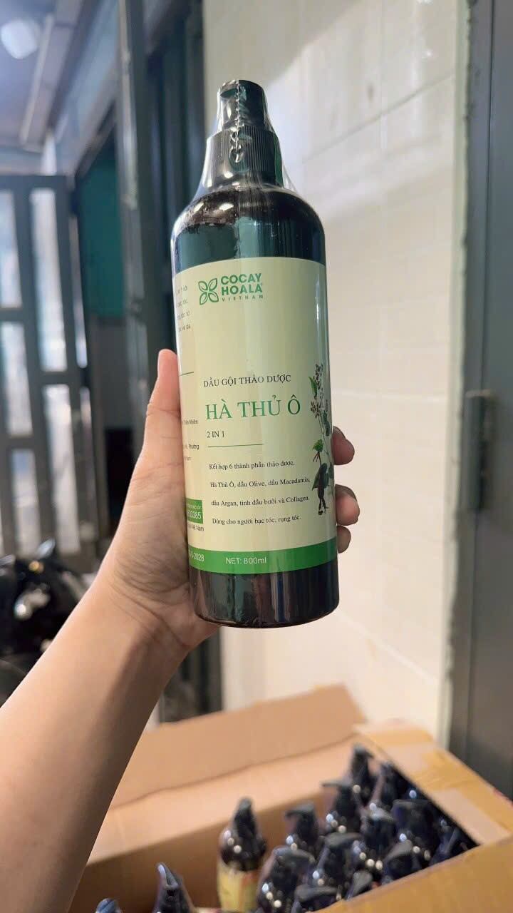Dầu gội Hà Thủ Ô 800ml giảm rụng tóc giảm bạc tóc kích thích mọc tóc Dầu gội thảo dược Hà Thủ Ô