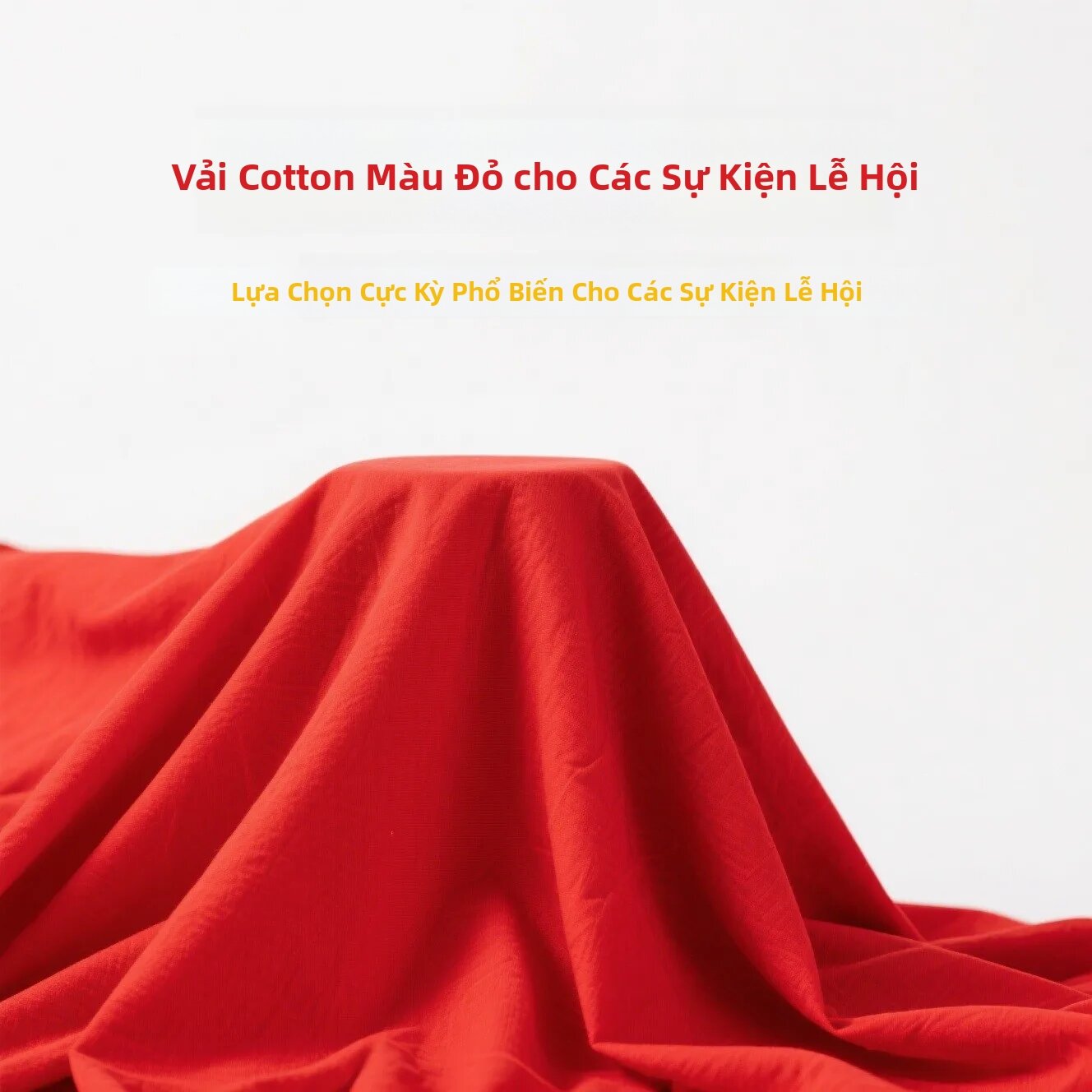 Vải Cotton Nguyên Chất Màu Đỏ Dùng Cho Lễ Cắt Băng Vải Phật Giáo Vải Cưới Kiểu Trung Quốc Vải Đỏ Cotton Nguyên Chất Cho Lễ Khai Trương Lớn