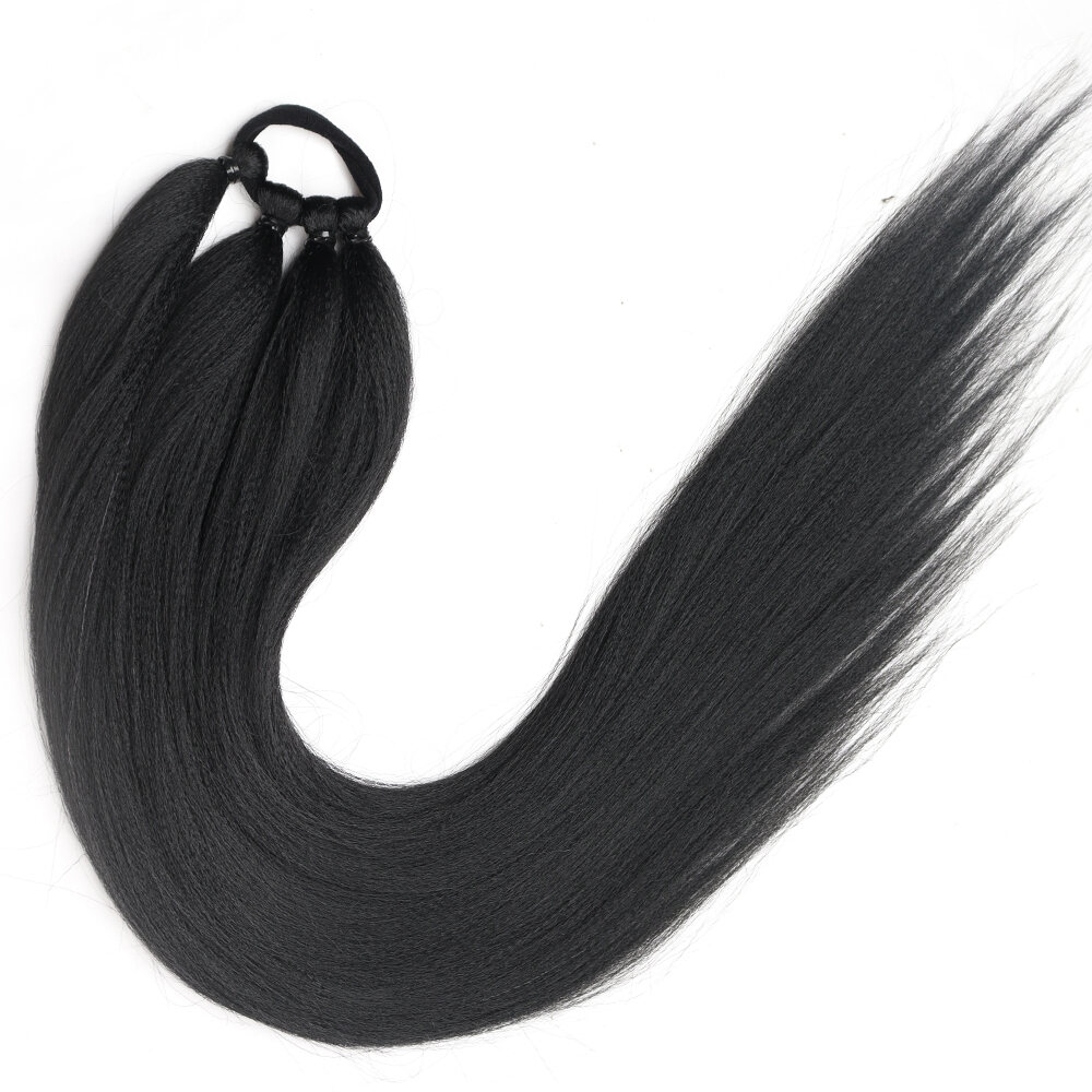 Tổng hợp ponytail phần mở rộng boxing braids hairpieces quấn quanh chignon ban nhạc cao su tóc vòng đen 26 inch Ombre Braid DIY