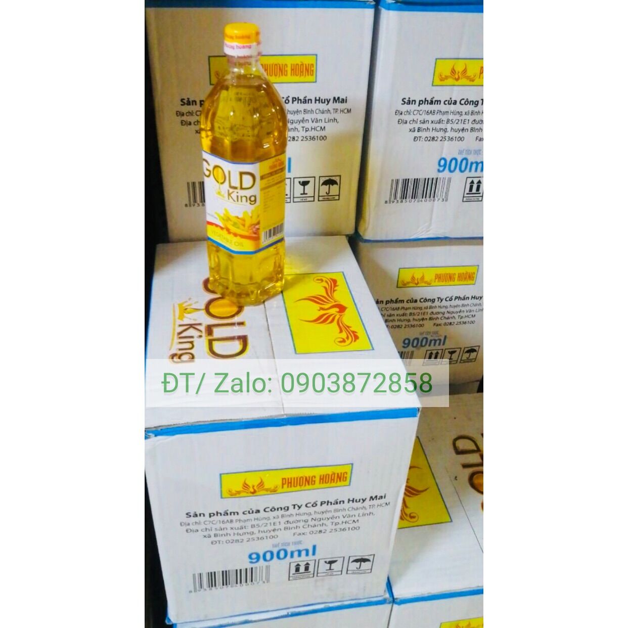 1 THÙNG 12 CHAI DẦU THỰC VẬT GOLD KING 900ML