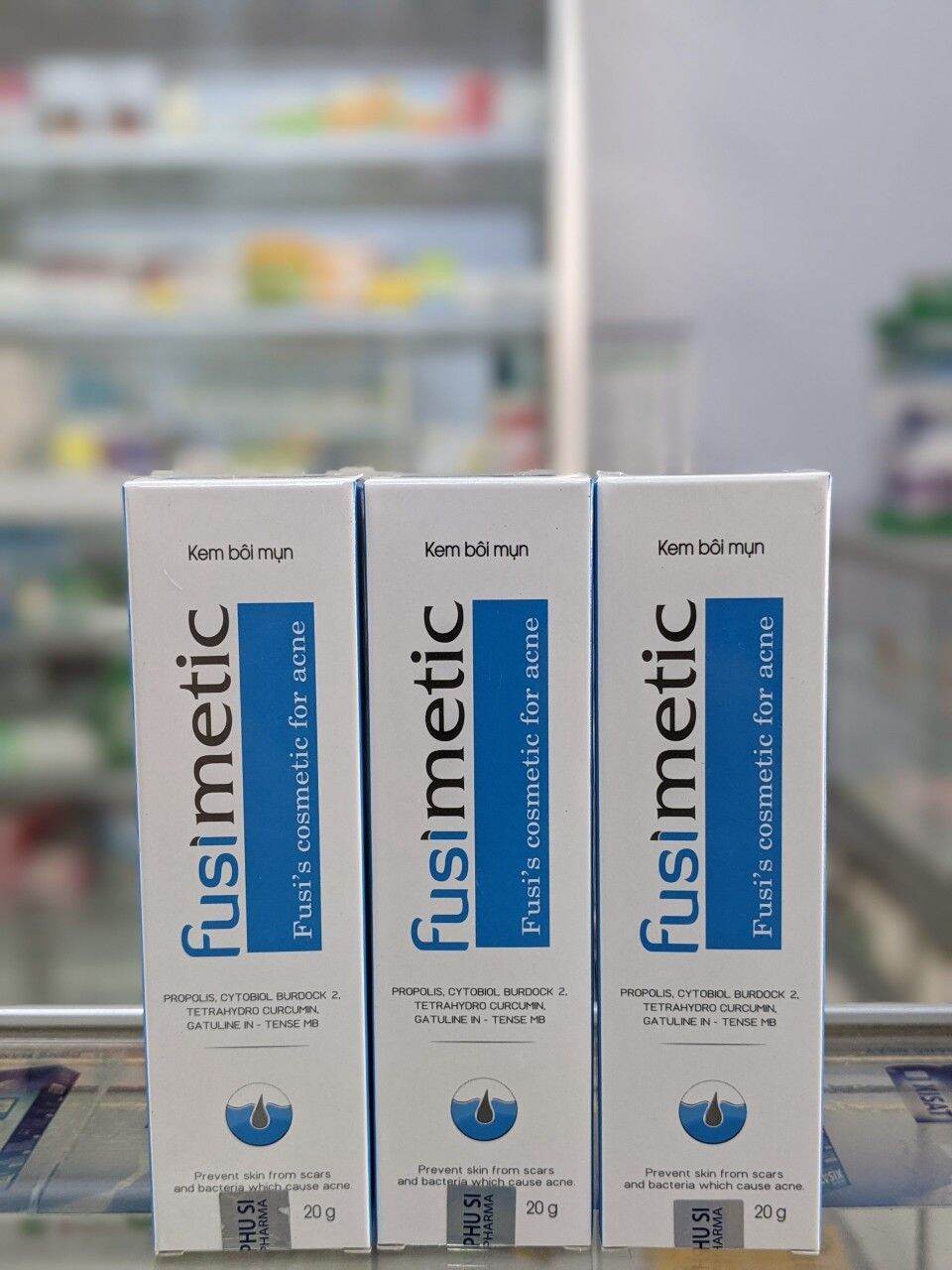 [HCM]Combo kem bôi mụn và sữa rửa mặt Fusimetic