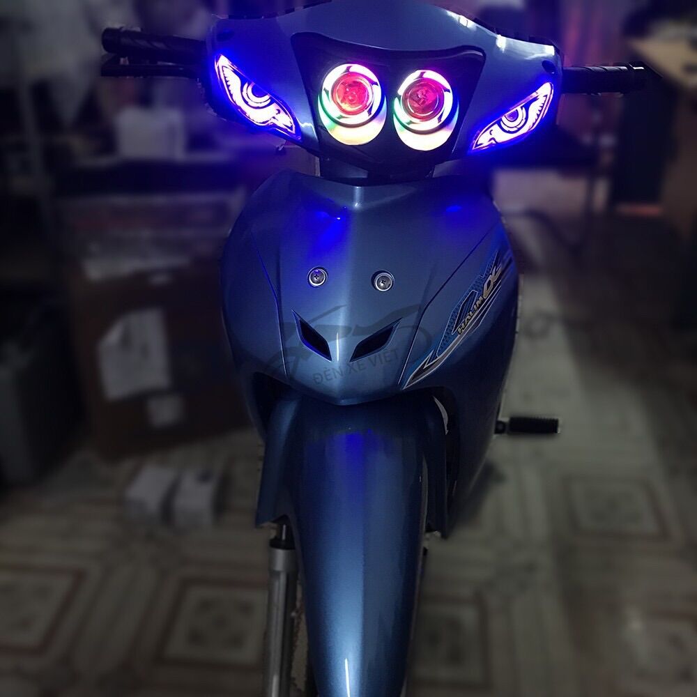 Combo  pha cú đèn  và đôi mắt xinhan audi có led nắp wave các đời