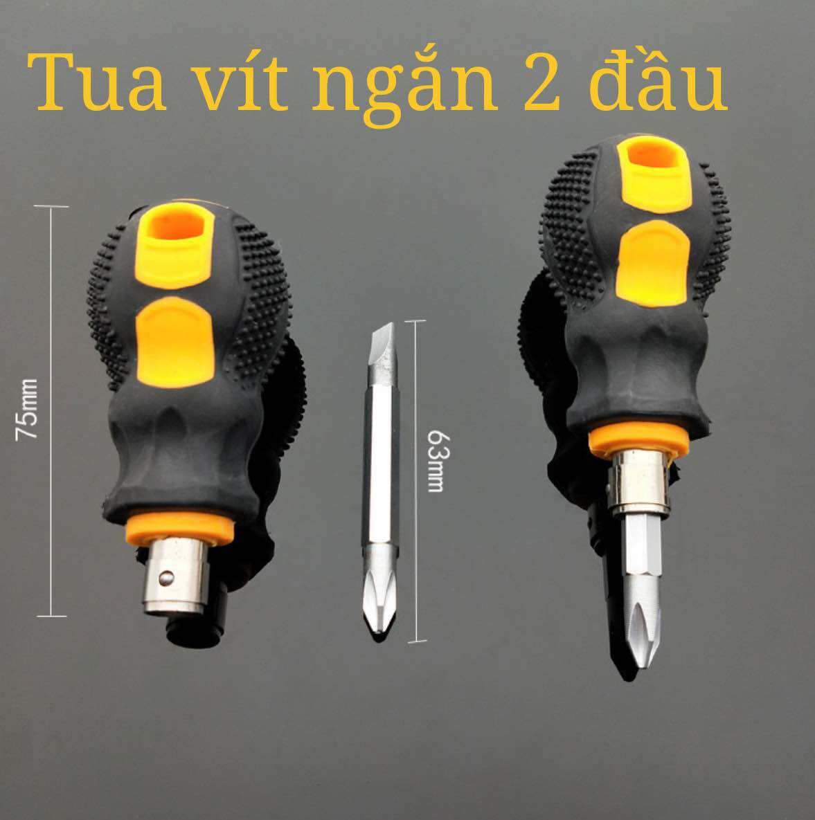 Tua Vít Ngắn, Tuốc Nơ Vít 2 Đầu thay đổi tiện lợi tua vít ngắn đa năng, nhỏ gọn tiện lợi
