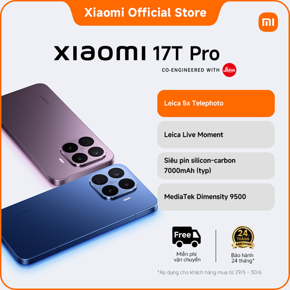 Điện thoại Xiaomi 17T Pro|Siêu zoom AI đến 120x |Siêu pin 7000mAh|MediaTek Dimensity 9500|Leica 5x Telephoto