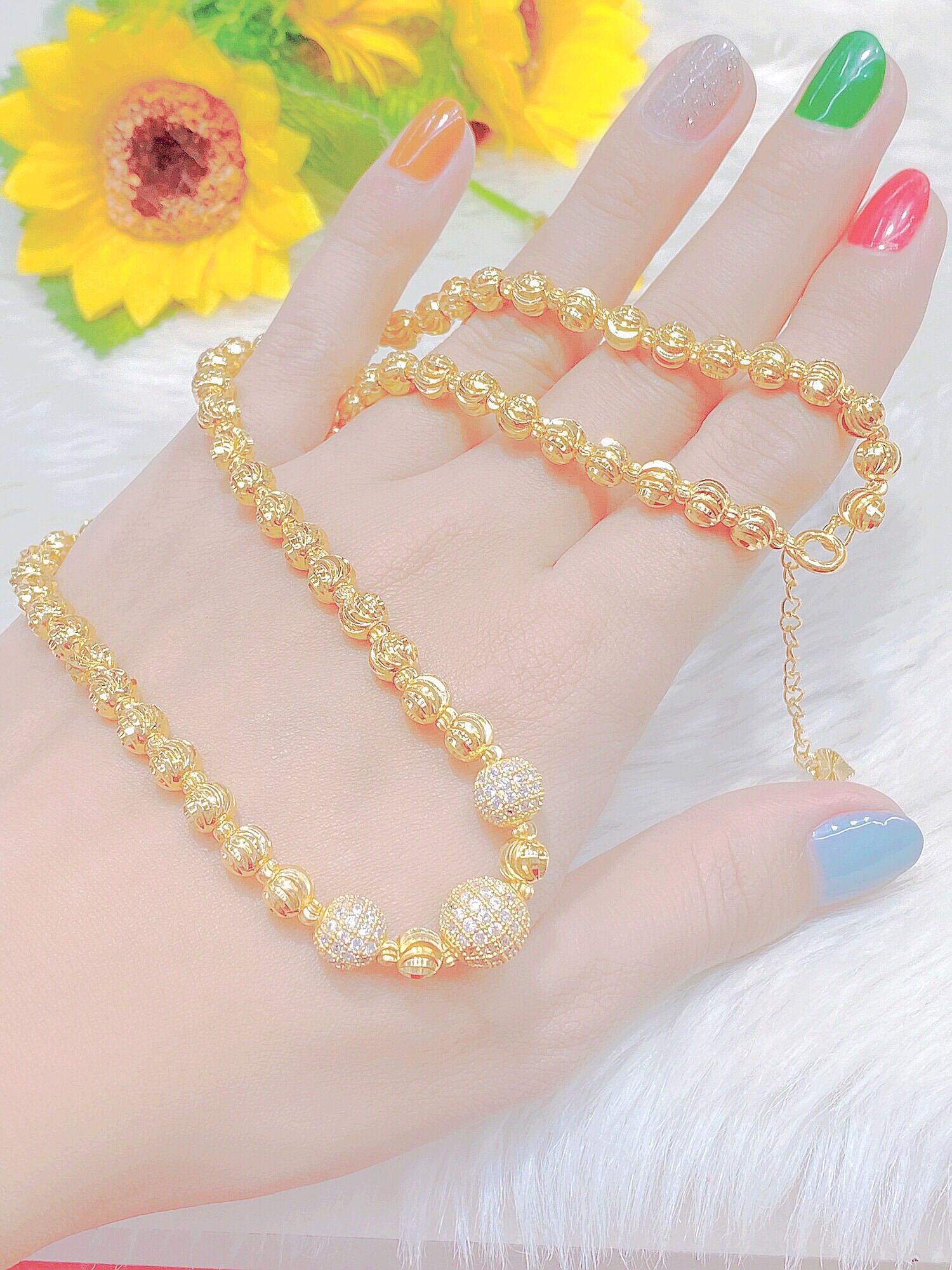 Dây chuyền nữ chạm xoàn mạ vàng 18k cao cấp