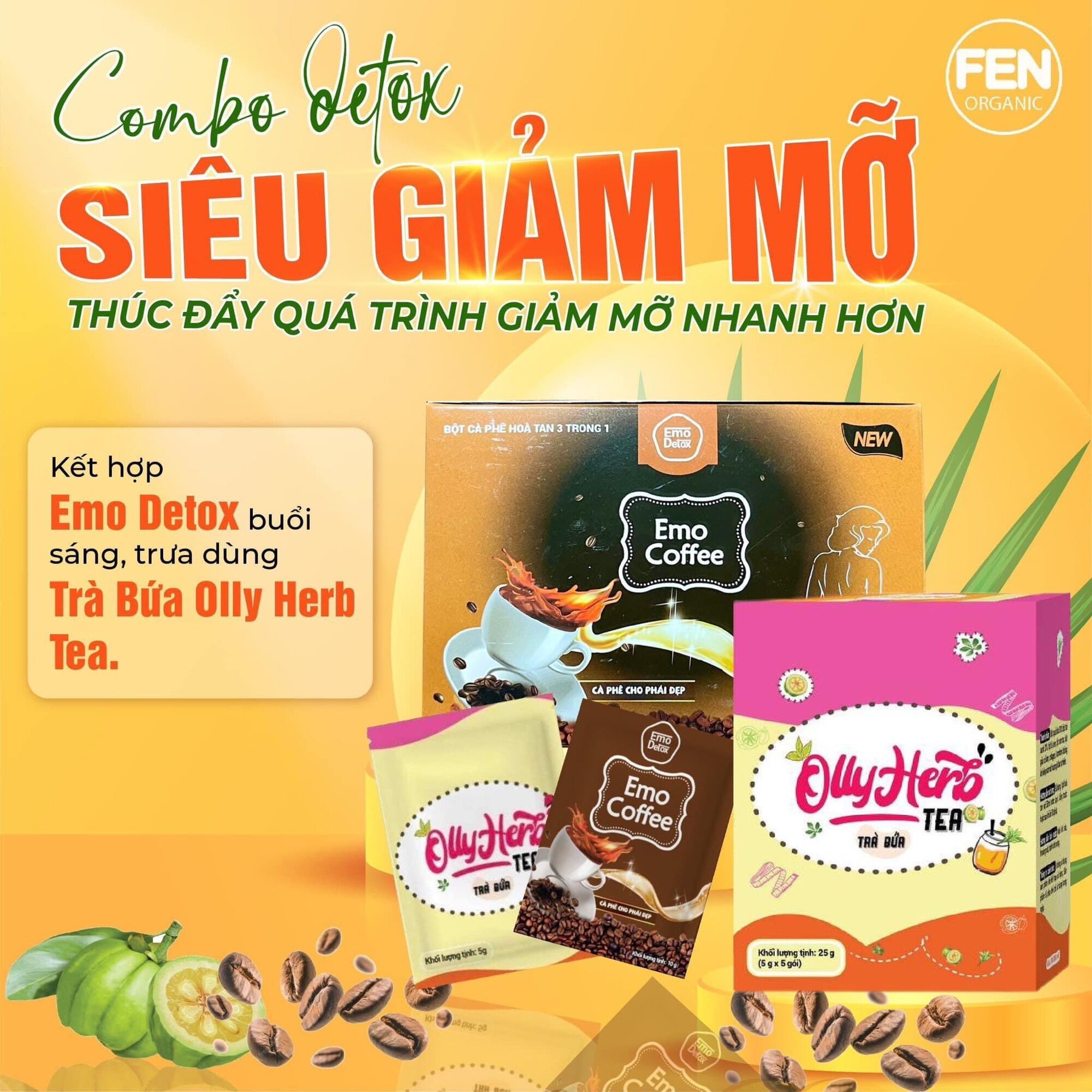 Combo Trà Bứa + Emodetox vị cà phê