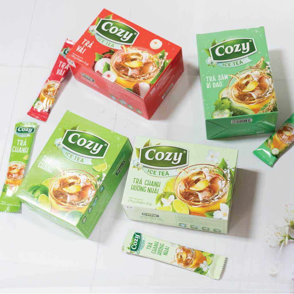 Trà hòa tan Cozy Vải/Đào - Hộp 18 gói