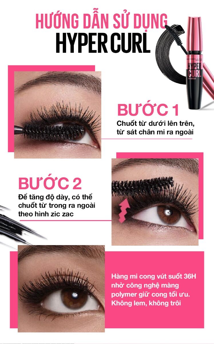 Mascara Làm Cong Và Dày Mi May-be-line Volum' Express Hyper Curl
