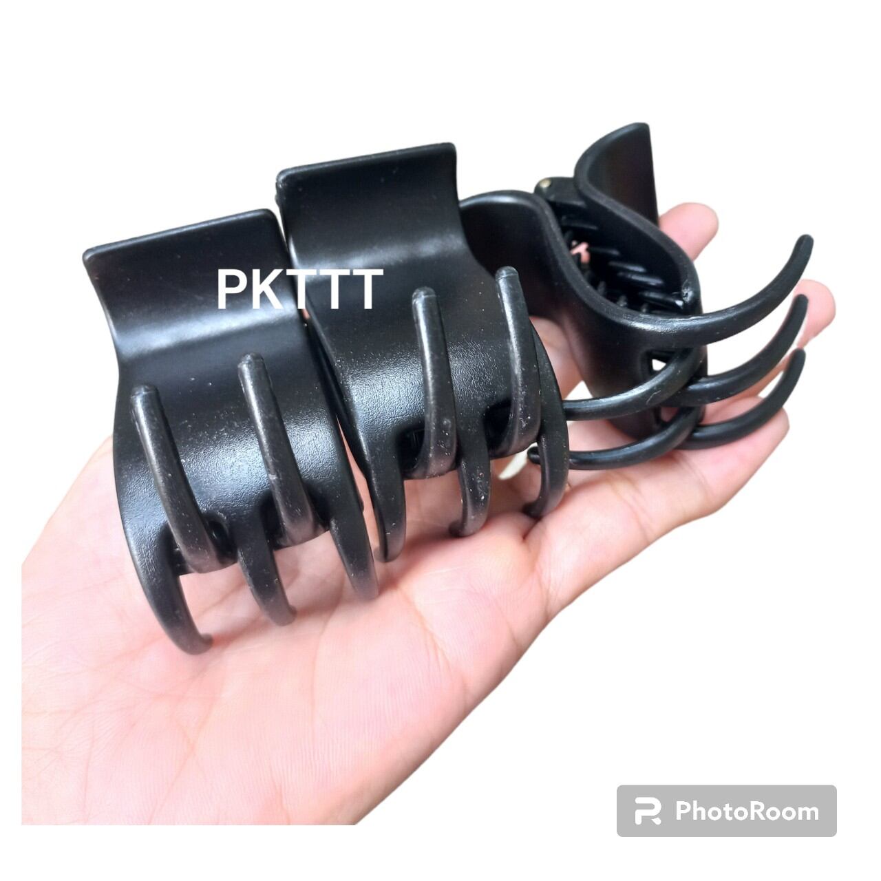 Lố 12 kẹp tóc 5 răng nhám màu đen (loại mềm)