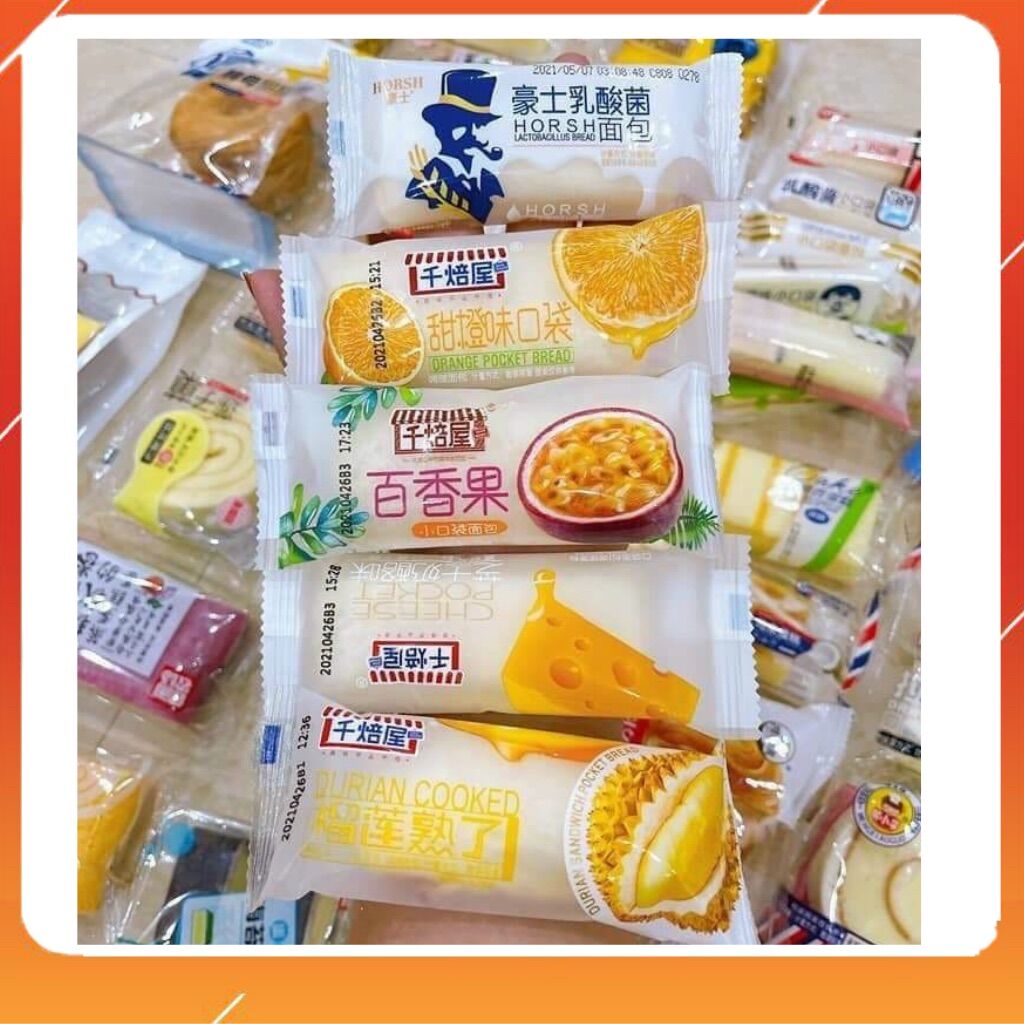 Bánh sữa chua ông già Horsh mix đủ 5 vị truyền thống, cam, chanh dây, sầu riêng, phô mai thùng 500gram