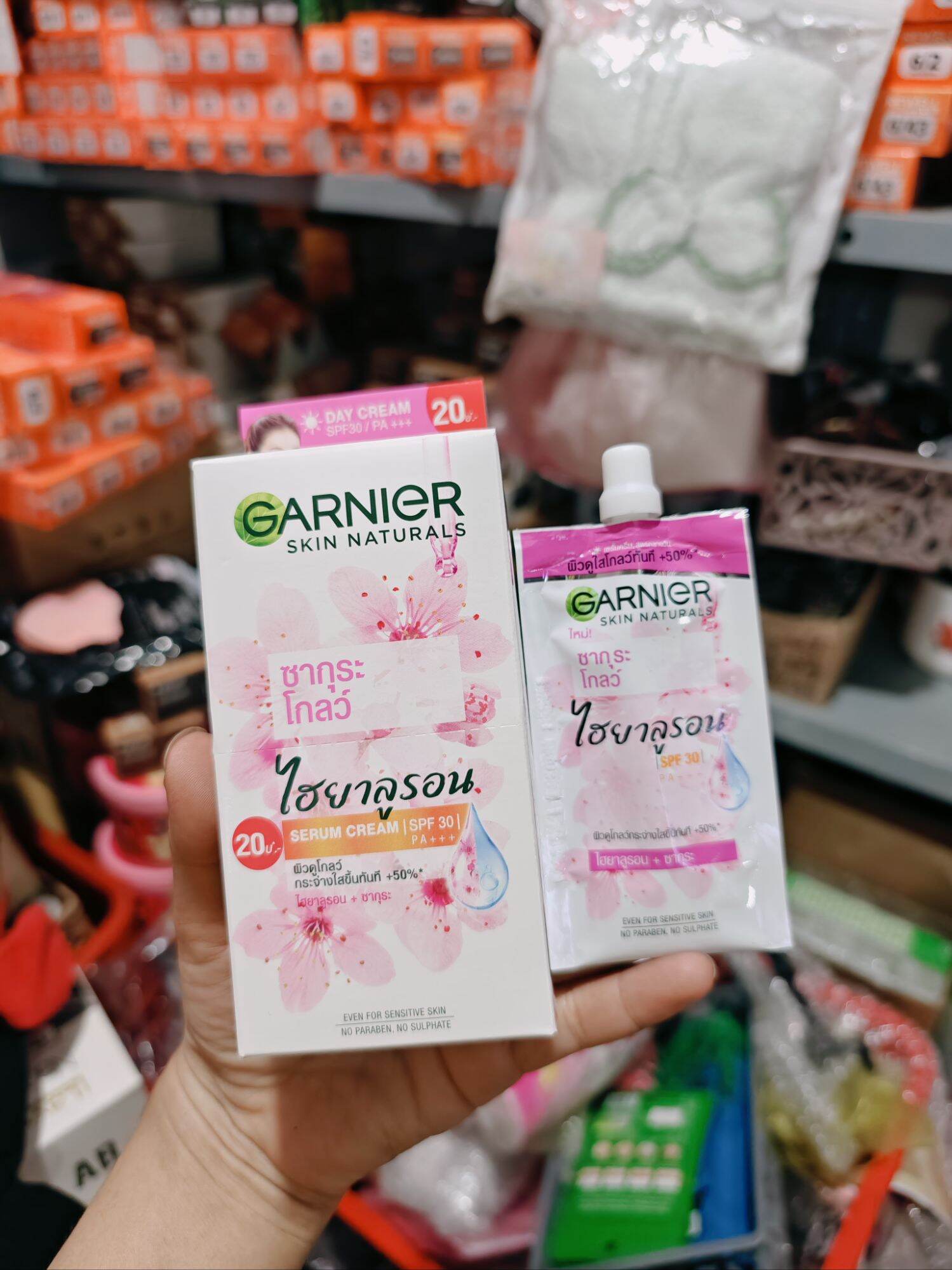 Hộp 6 gói kem dưỡng trắng da chống nắng garnier thái lan
