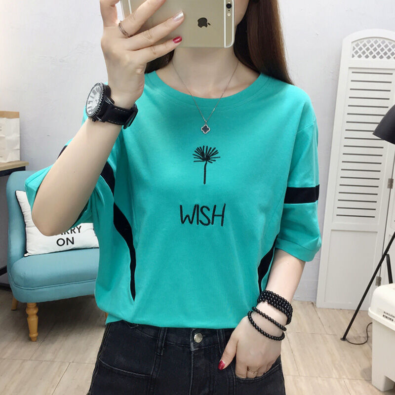 Áo Phông Ngắn Tay 2023 Cotton Mùa Hè Áo Cánh Dơi Cỡ Lớn Rộng Rãi Nữ Trang Phục Nữ Tôn Dáng Gầy Thời Trang Mẫu Mới Năm