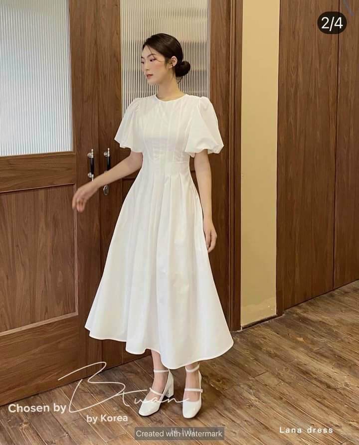 ĐẦM XÒE XẾP LY EO TAY BÍ
