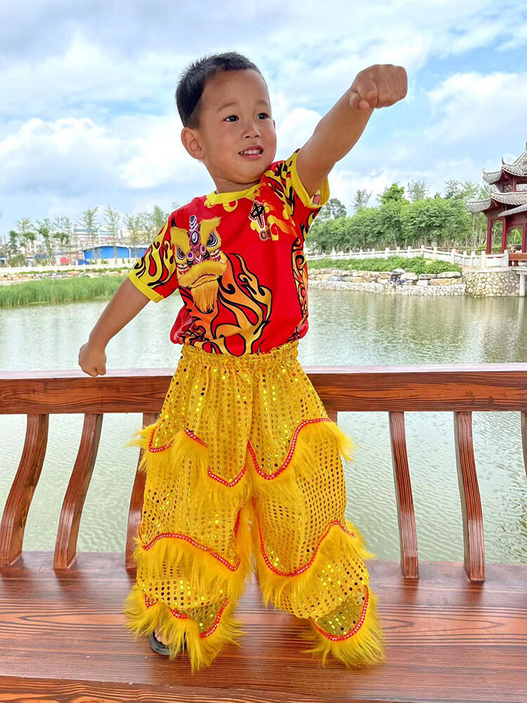 Quần Biểu Diễn Múa Lân Cho Trẻ Em Quần Áo Biểu Diễn Múa Lân Trang Phục Sân Khấu Quần Múa Lân Quần Bi