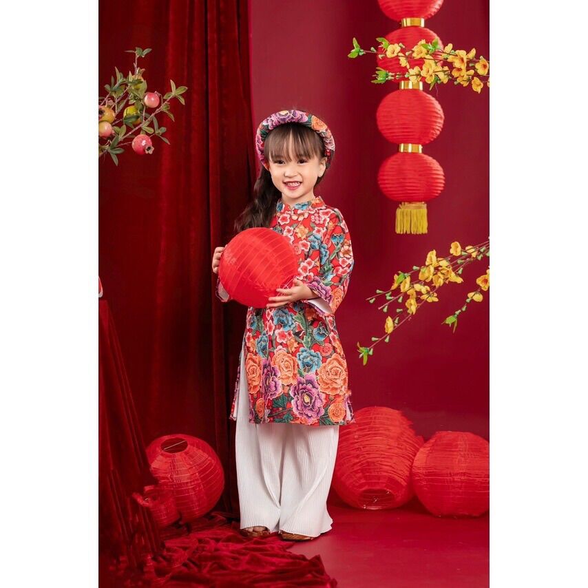 Áo dài bé gái Tết