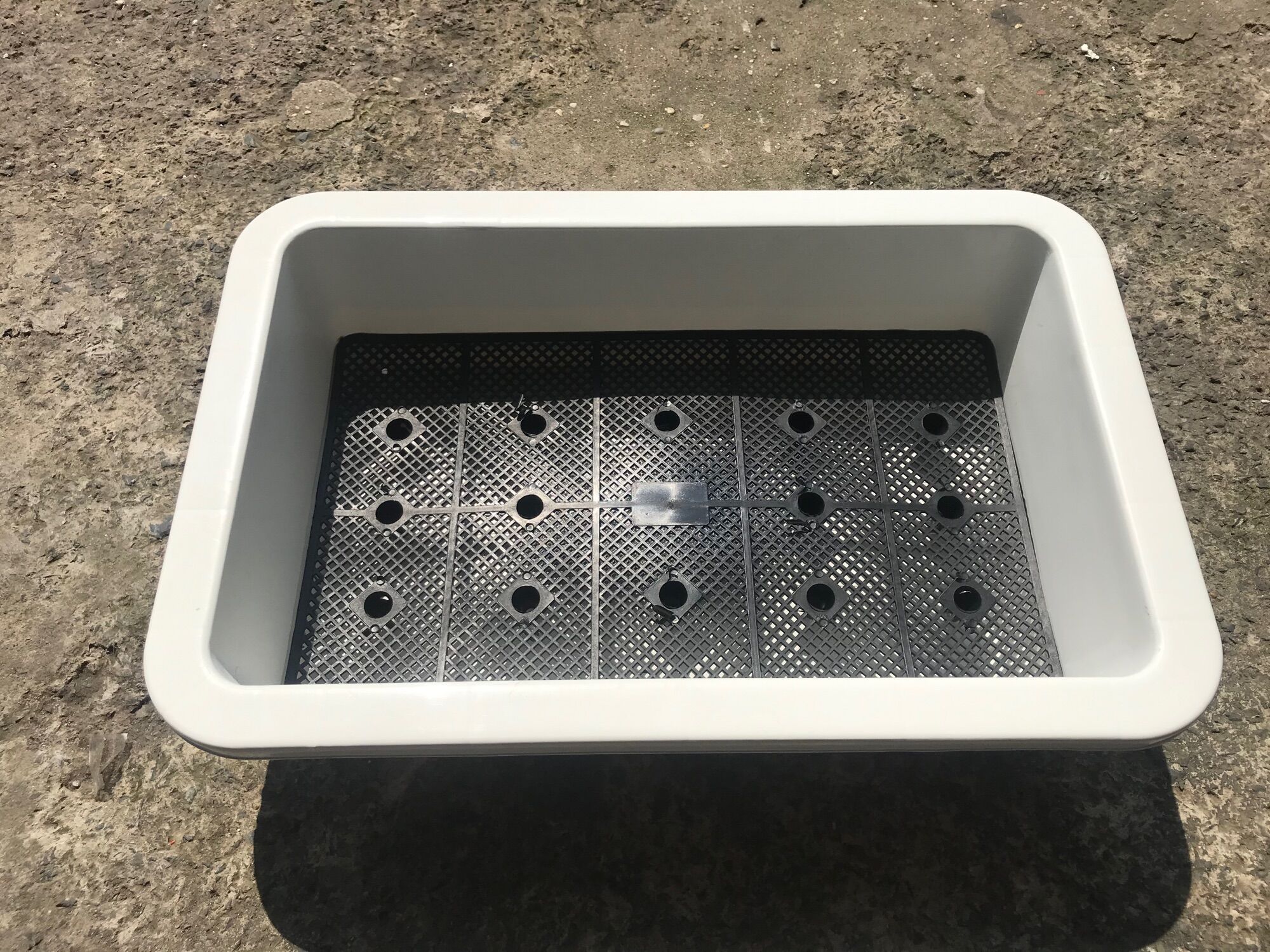 Combo 10 chậu nhựa thông minh trồng rau sạch, trồng cây -  Màu trắng 65x42x16cm