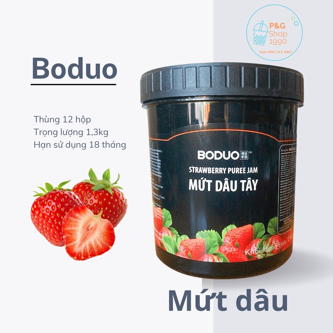Mứt dâu Boduo hộp 1,3kg
