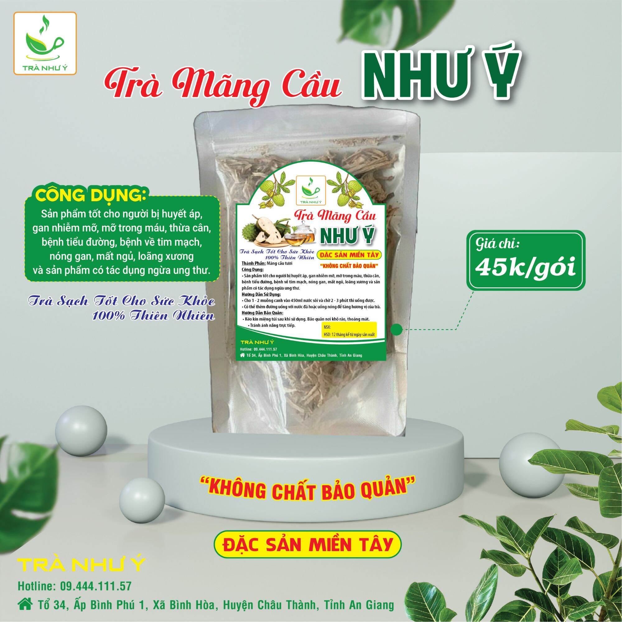 Trà mãng cầu - 100% thiên nhiên - an toàn - tốt sức khỏe - ngừa ung thư