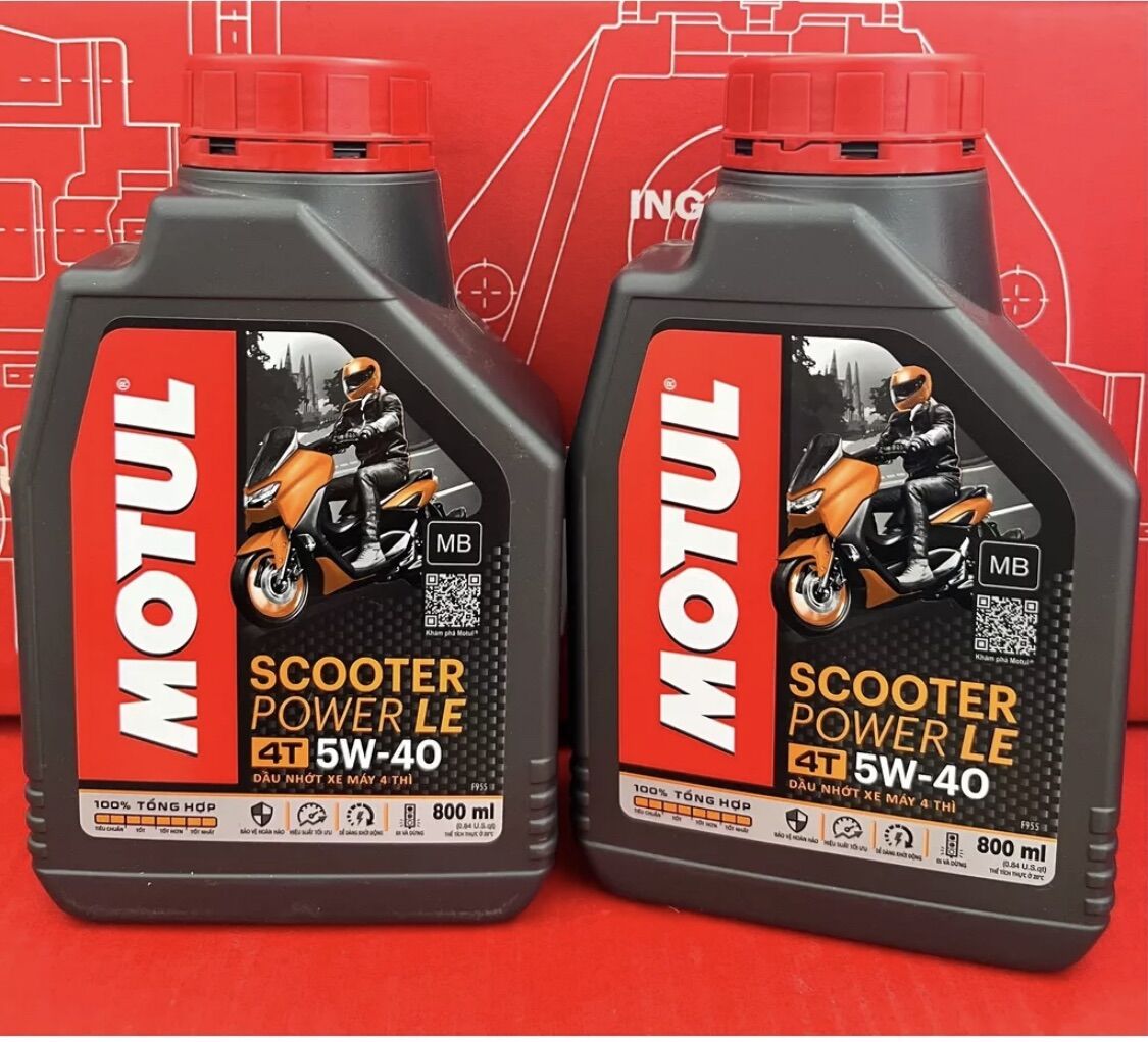 Dầu nhớt xe tay ga motul scooter power le 4t 5w40 800ml