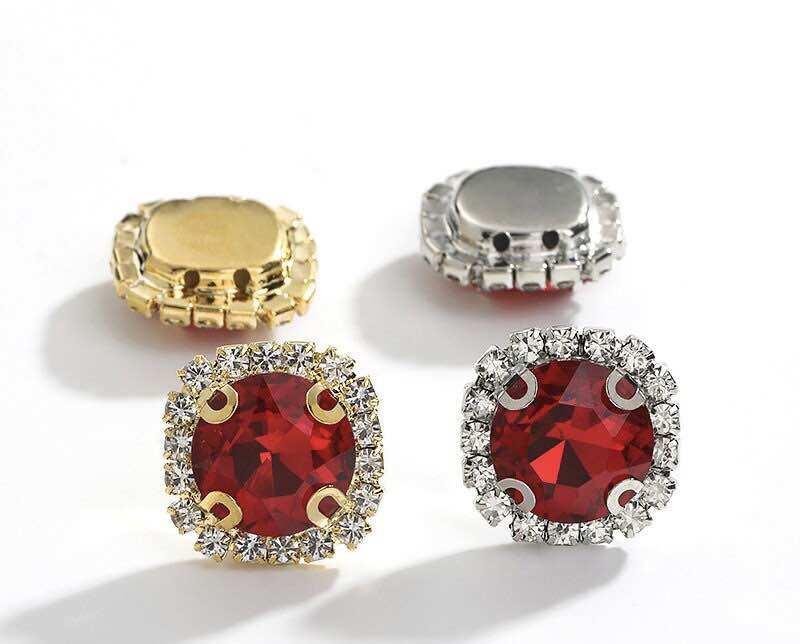 Đá pha Lê size 16mm phụ kiện trang trí áo váy, handmade