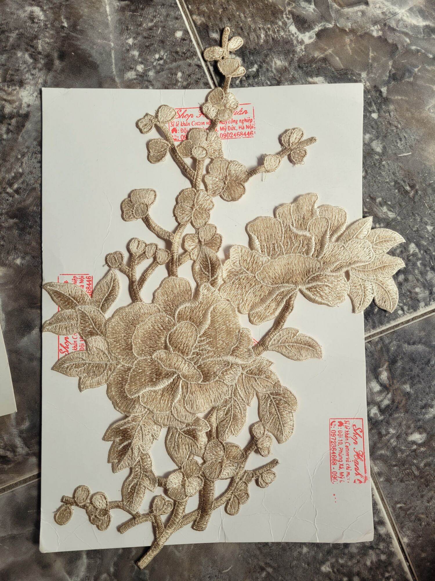 1 bông Hoa thêu trang trí mã H120