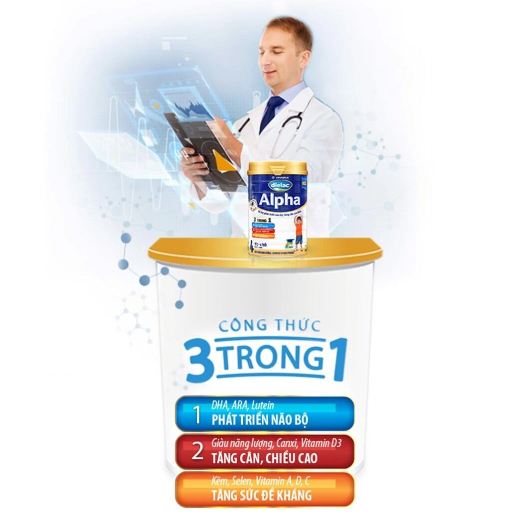 Sữa bột Dielac Alpha 2 - lon 900g (cho trẻ từ 6 - 12 tháng tuổi)