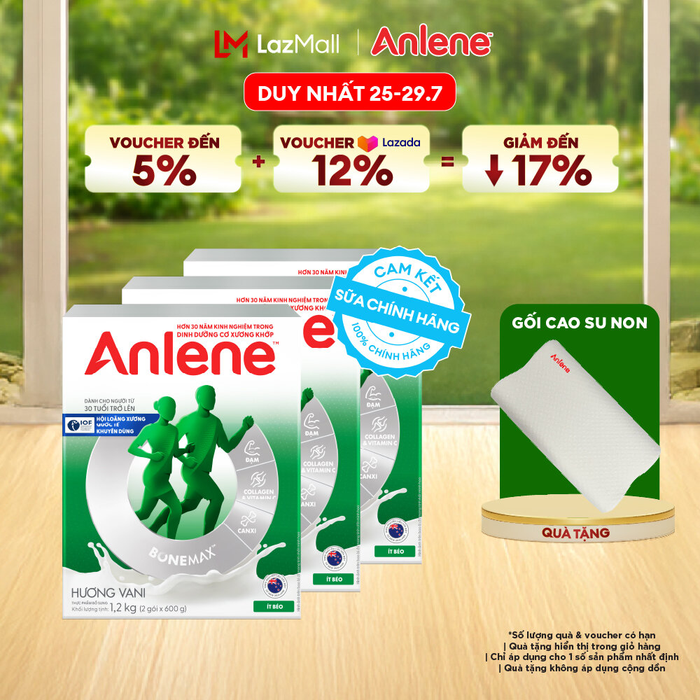 [Voucher giảm đến 26%]Combo 3 Sữa Bột Anlene Hương Vani 1.2Kg