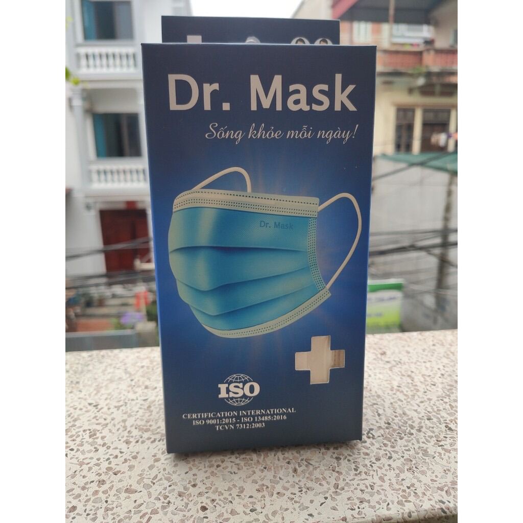 Khẩu trang y tế - Khẩu trang Dr Mask 3 lớp kháng khuẩn - hộp 30 chiếc