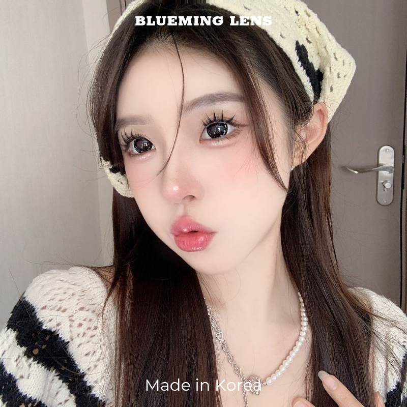 Lens mắt kim cương kính áp tròng xám đen long lanh giãn to