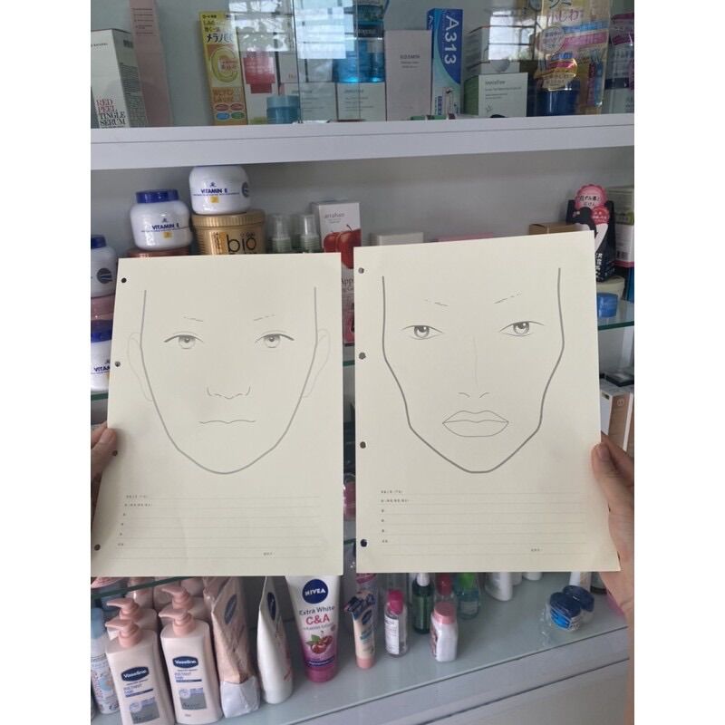 Giấy Face Chart Tập Makeup