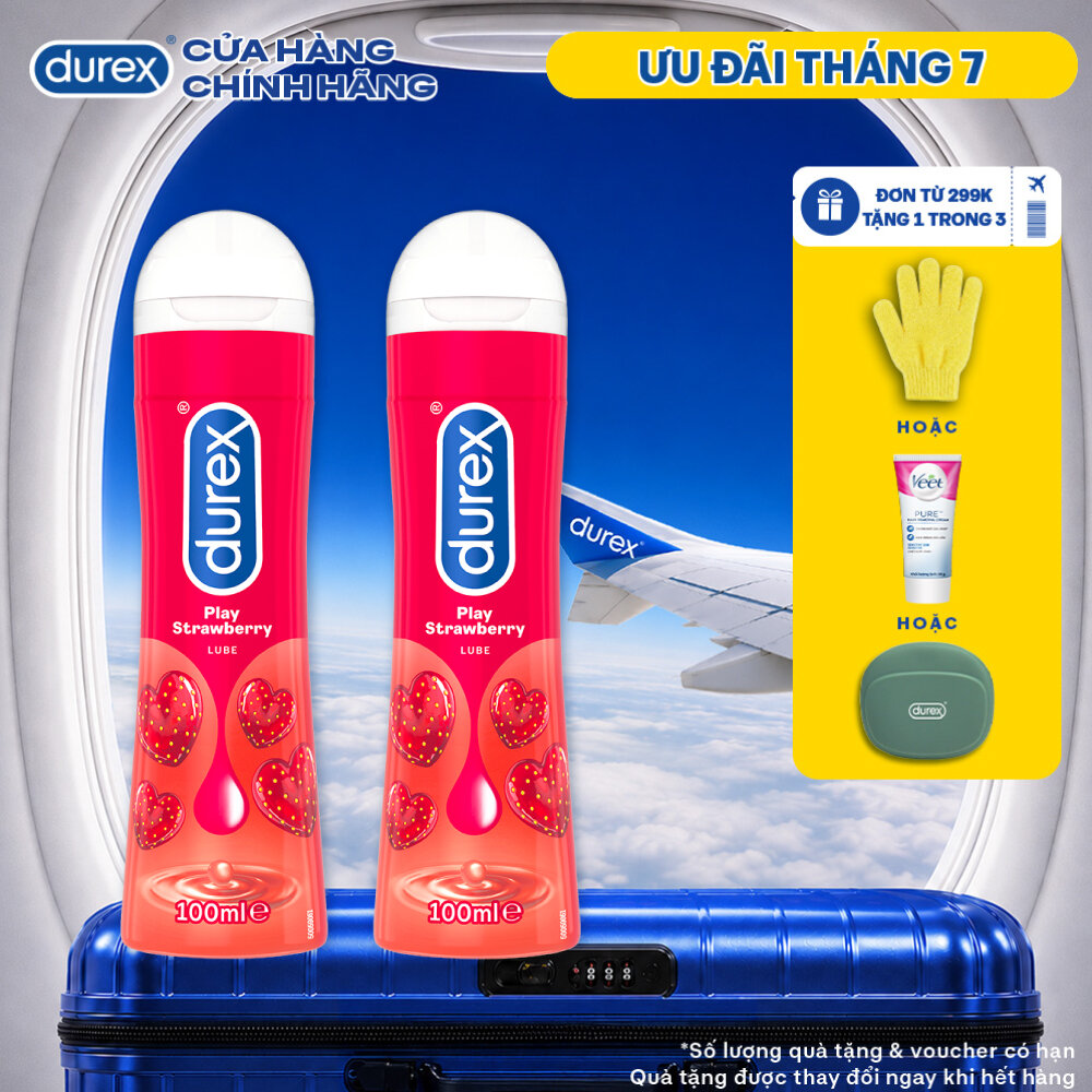 Bộ 2 Gel bôi trơn Durex Play Strawberry hương dâu 100ml/chai